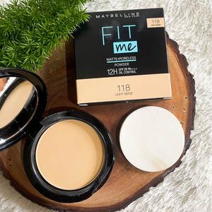 Cek Bpom Fit Me Matte + Poreless Powder 118 Light Beige Maybelline